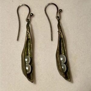 Michael Michaud Wire Hang Pea Pod Earrings